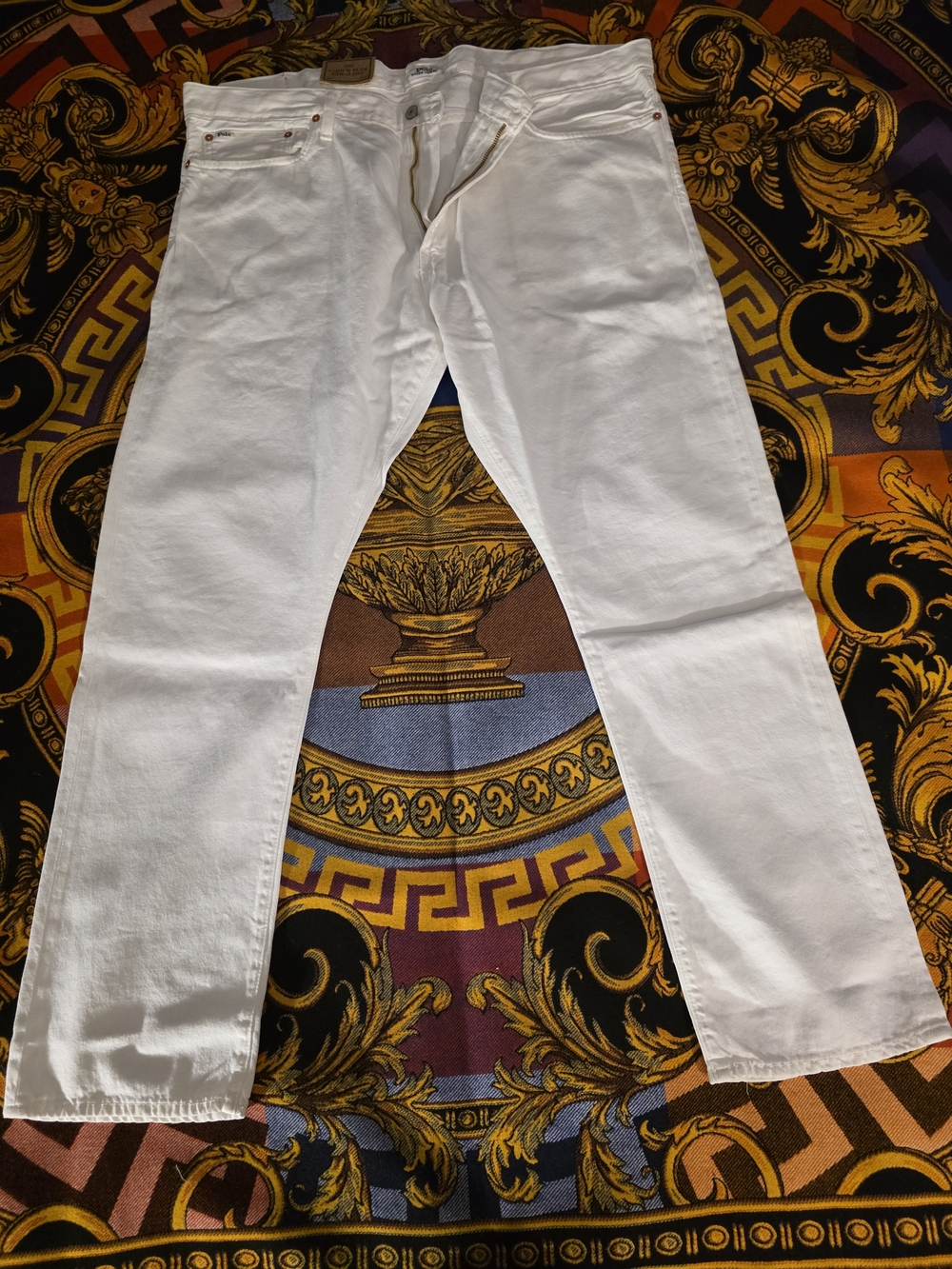 Polo by Ralph Lauren White Varick Slim Straight Jeans